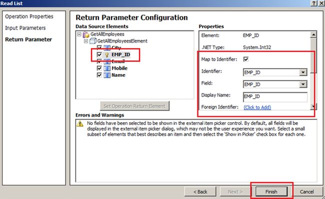 return parameter configuration